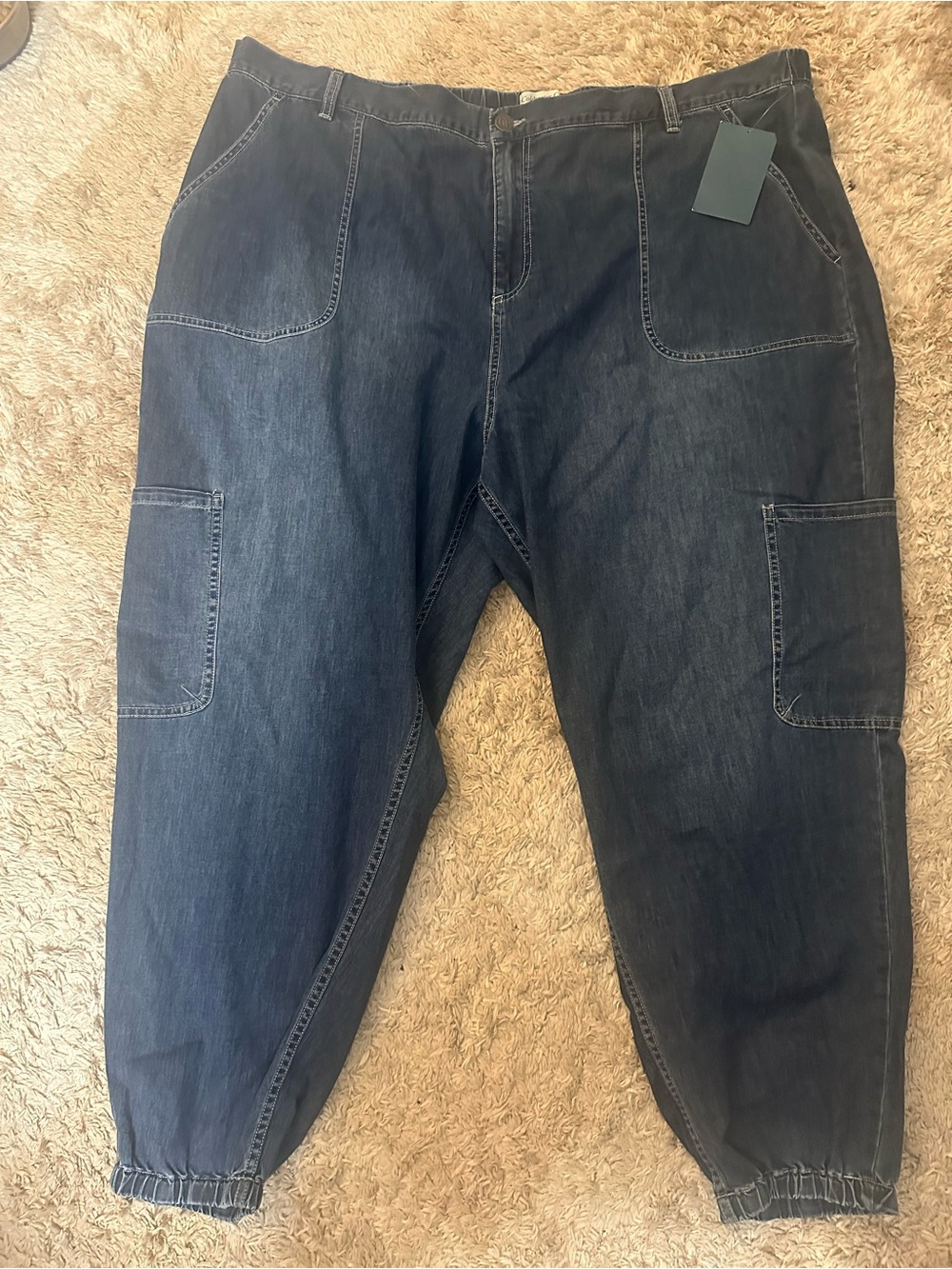 Coldwater Creek Blue Elastic Waist Denim Pants